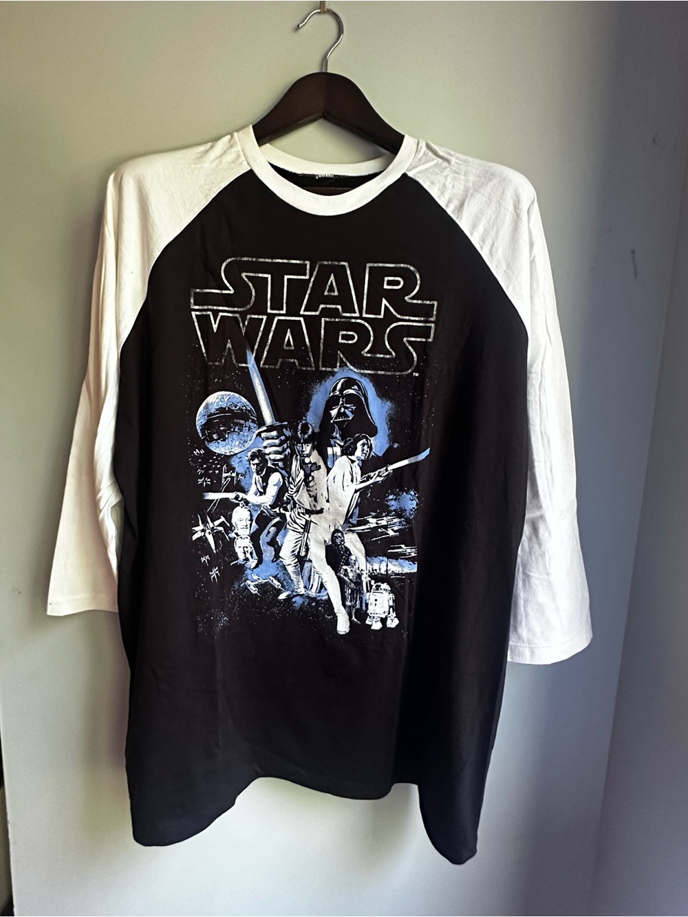 Star Wars Black & White Crew Neck Graphic Tee